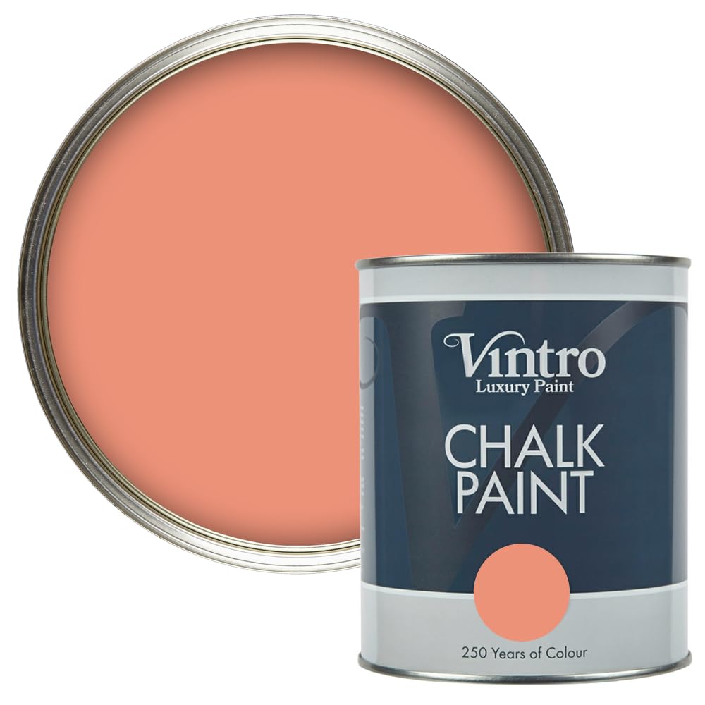 Vintro Paint Terracotta - Porto Terracotta - Chalk Paint For Furniture, Walls And Woodwork. Interior Use. Quick Dry. 1 Litre (Terracotta - Porto Terracotta)