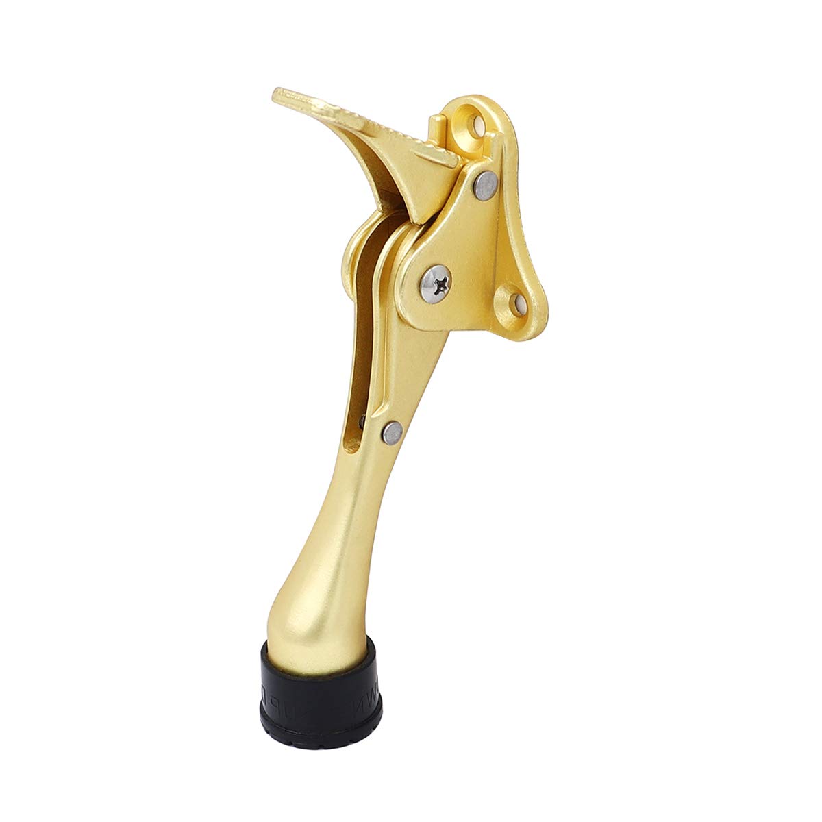 Kickdown Door Stop Door Holder semi-Automatic Doorstop Easy Step Hands-Free Open with Spring Lever Rubber Tip(Gold)