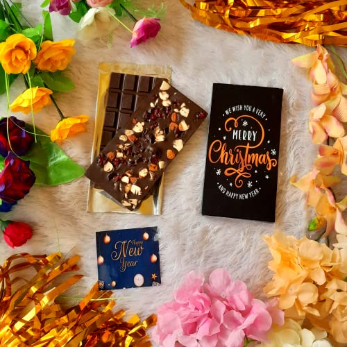 Image of Expelite Merry Christmas and Happy New Year Chocolate Gift Bar 100 Grams Merry Christmas and Happy New Year Chocolate Gift for Girlfriend Wife Kids Boys