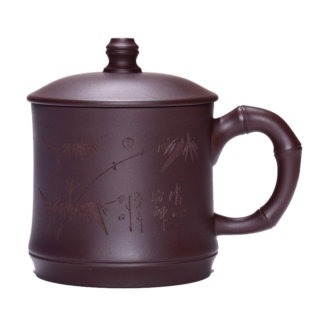 Matcha kubki do biura i domu z pokrywką fioletowy gliniany kubek do parzenia herbaty ręcznie robiony fioletowy gliniany kubek 500 ml popołudniowa herbata zestaw zaparzacz kubek do herbaty