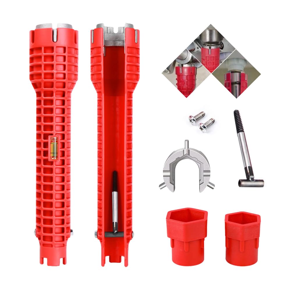 GIDWRIY 8 in 1 SpülenschlüSsel Armaturenschlüssel Waschbecken Schlüssel,Multifunktionaler Spülbecken Schlüssel,WasserrohrschlüSsel,Sanitär Montageschlüssel für Armaturen Werkzeug Wasserhahn Montage