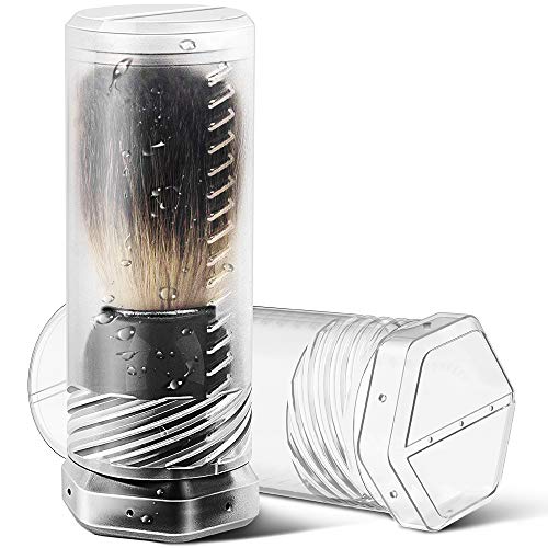 Shaving Brush Travel Case, Shave Brush Holder Stand with Adjustable Height Compatible Most of Shaving Brushes by Anplus (Brush not Included) (White)