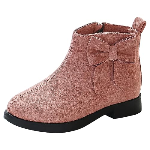 IWIHMIV Girls Ankle Boots Casual Low Heels Short Boots with Side Zipper Toddler Girls Ankle Boots Short Boots for Girls