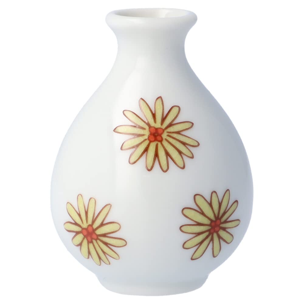 Mini Porcelain Bud Vase Kutani Ware Flower YE Pattern 1.8x2.4in Japan