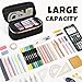 SUNEE Cute Pencil Case, Large Capacity Pencil Pouch, Big Storage Organizer for Stationery, Zipper Pen Bag, Back to School Supplies, Office Organizer Makeup Bag, for Teen Girl Boy Men Women, Black