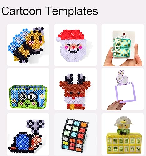 4Pcs 5Mm Large Square Fuse Bead Nail Board Board Tray Equipped With 5 Ironing Sheets, 1 Tweezers, 6 Bead Boards Of Different Shapes, 10 Color Cards, 2 Keychains, 2 Lifting Ropes, For Children's Diy #TOP4