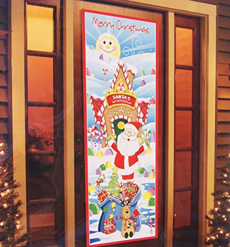 Holiday Time Christmas Door Panel - Santa's Workshop