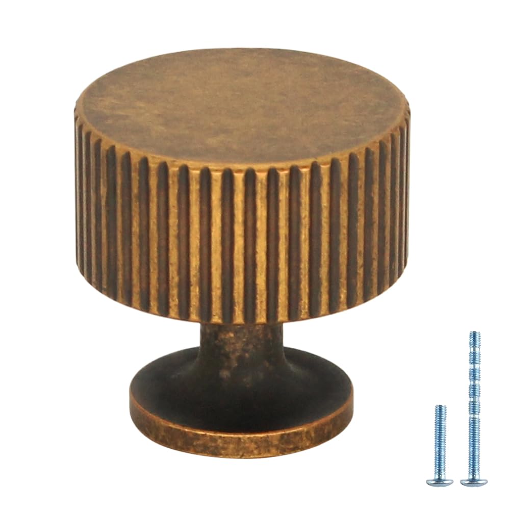 Paquete de 24 pomos de latón antiguo sólido vintage para gabinete, tiradores de cajón para armarios, baño, armario, accesorios de cocina