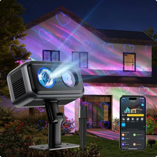Govee Outdoor Projector Light, Upgraded Aurora Star Projector with 16 RGB Patterns, 50+ Scene Modes for Indoor & Outdoor Holiday Decor, Works with Alexa, Google, Matter, IP65 Waterproof