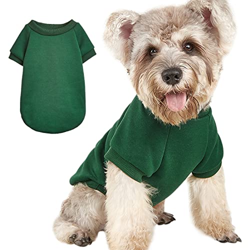 Image of Soft Puppy Sweater for Small Dogs Winter Knit Pullover, Green XL | Elastic Cuffs Pet Clothes, Holiday Party Matching, Fall Winter Daily Outfit, Soft Breathable Machine Washable Sweatshirt