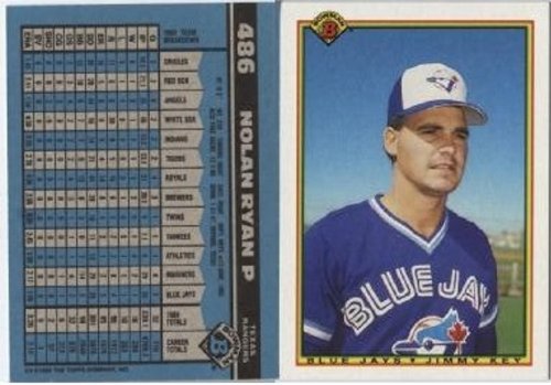 Rare Vintage 1990 Bowman #486 Nolan Ryan Error Card