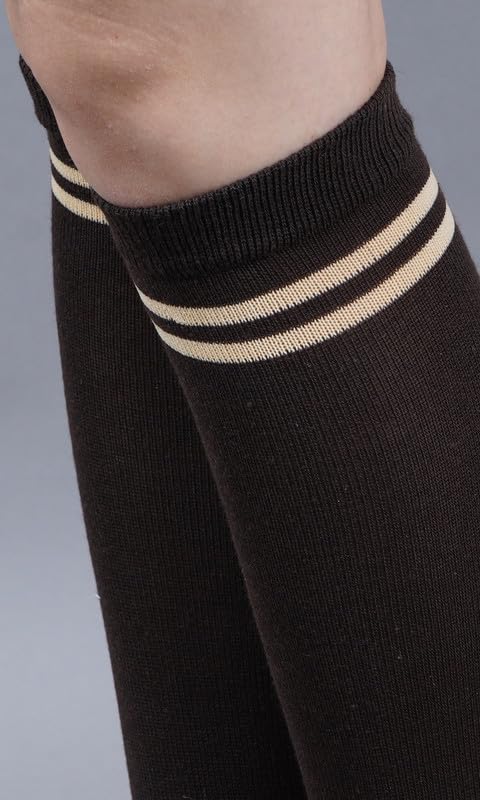 Image of WKLOUYHE Kids school socks for boys and girls,Knee Long Length soft cotton uniform Stripes socks Pack Of 06