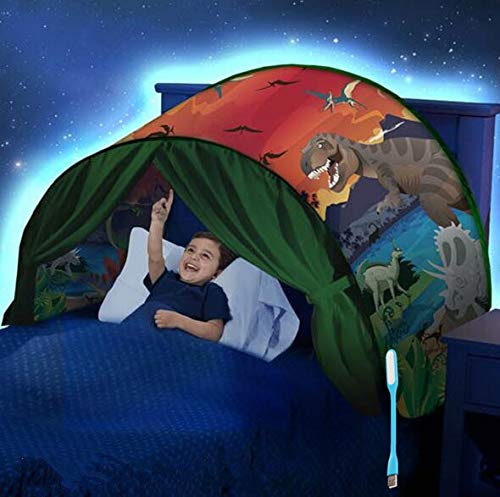 Carpa Para Niños Carpa De Ensueño Carpa Para Cama Carpa Infantil Plegable Tiendas de Juego,para Niños,Casa de Juego con Tema de Sueño para Interiores y Exteriores (dinosaurio)
