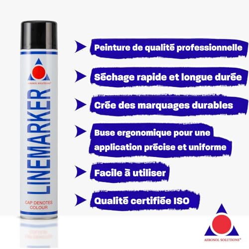 Image of Aerosol Solutions Line Marker Black Spray Paint 26 Oz | All Purpose Striping Paint | Perfect for Floor Marking, Landscaping, Athletics & Sports Fields (Pack of 2)