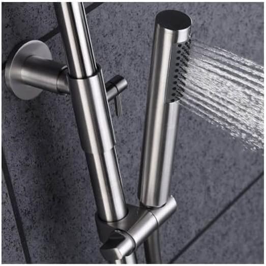 MICE - Columna de ducha con Rociador, Mango de Ducha - Conjunto Barra de ducha extensible - duchas para exterior/interior fabricado en acero inoxidable S.304. Termostatico BTK017/AC
