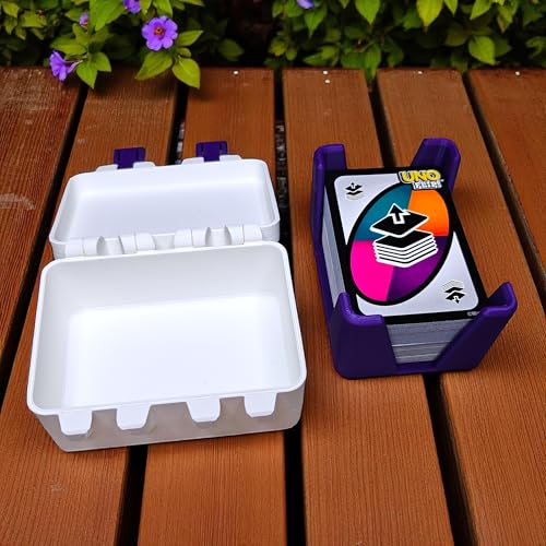 Image of Sentosa Plastic UNO Flip Card Game Storage Box with Detachable Tray, Snap-On Locks (Single Deck Storage Box Only), Multicolor
