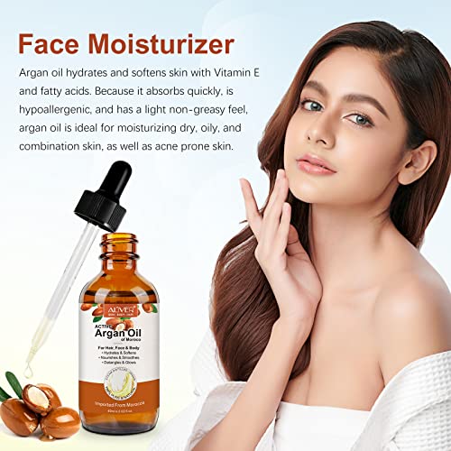 Foto von Arganöl Haare Kaltgepresst, Argan Oil Für Gesicht, Haut & Haare 60ml - Argan öl ohne Zusätze mit Pipette