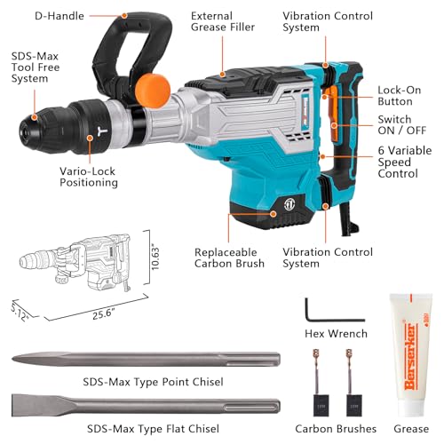 Berserker 1700W SDS-Max Jack Hammer