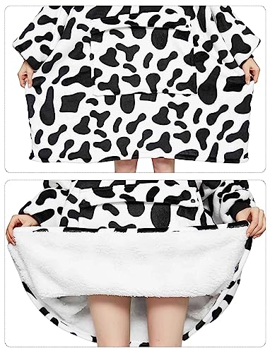 Image of KFUBUO Wearable Blanket Hoodie for Adults With Pocket All Patterns Dairycow | Sherpa, Fuzzy Blanket Hoodie, Oversized Sweatshirt Blanket, Kangaroo Pouch, Gifts for Mom, Cozy Gifts
