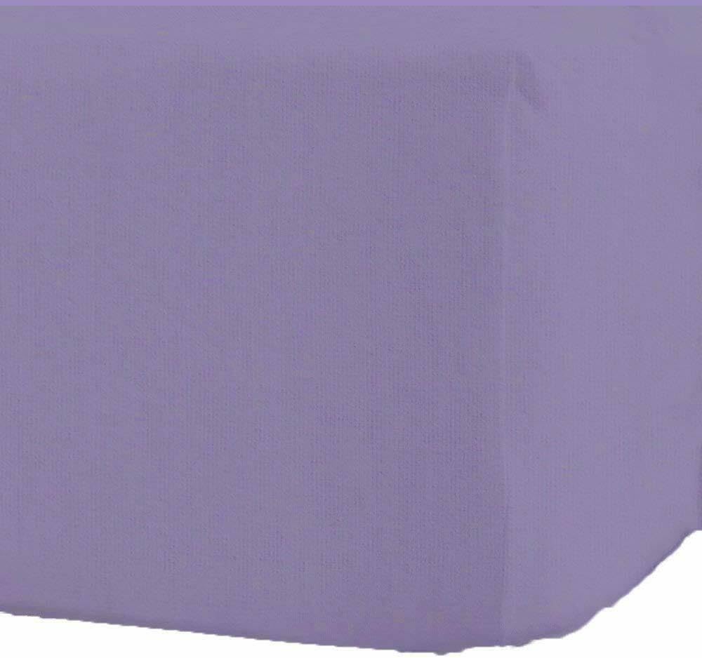 R&Z 100% Brushed Cotton Extra Deep 16"(40cm) Flannelette Fitted Sheets (Lilac, Double)