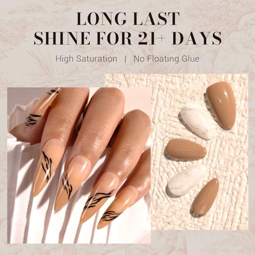 Image of MelodySusie Nude Brown Gel Nail Polish, 0.5 fl oz Soak Off UV LED Beige Brown Gel Polish Gift for Women Nail Art Manicure Salon DIY Nail Design Decoration at Home-377