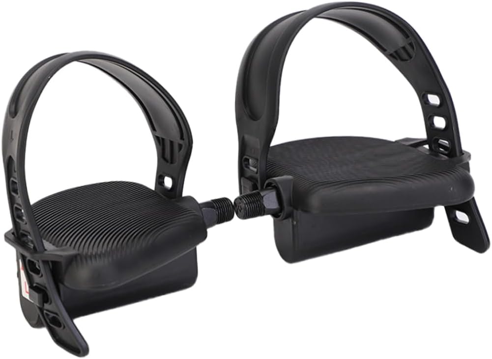 Exercise Bike Pedal with Strap Spin Bike Pedal Replacement for Indoor Exercise Accessory 1Pair