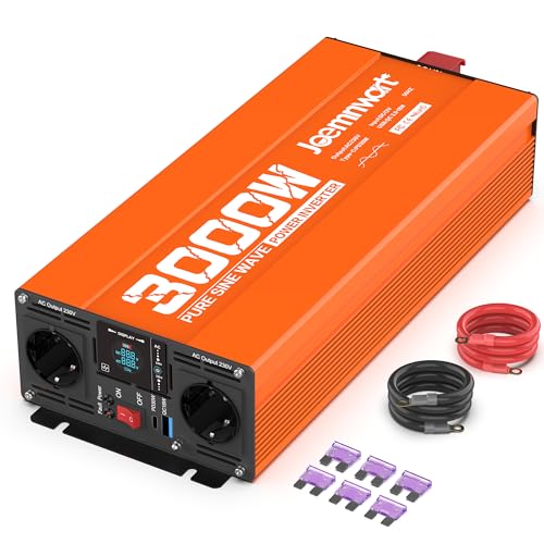Joemnwart 3000W Reiner Sinus-Spannungswandler, 12V auf 230V...
