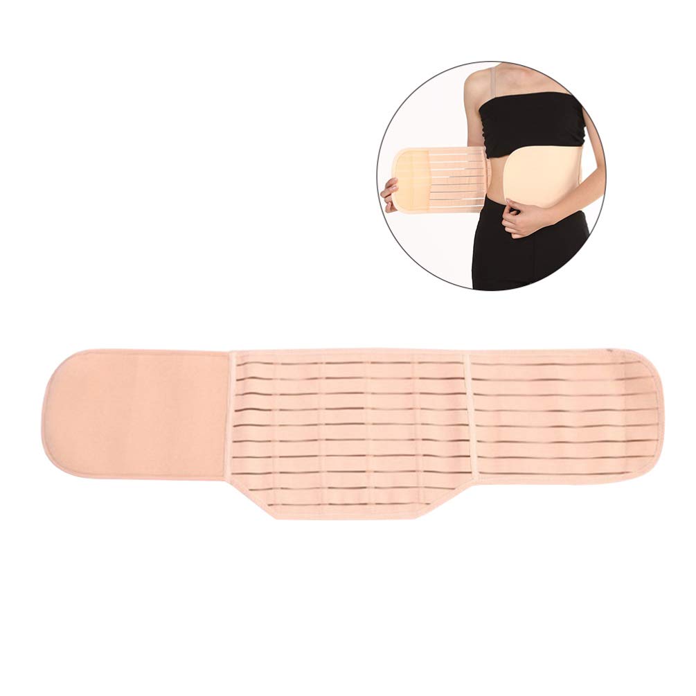 Angoily Waist Trainer Belt Postpartum Belt Belly Recoery Wrap Belly Band Elastic Binder Size L Beige L - Image 1 of 8