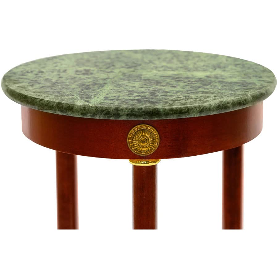 Legacy Decor Green Marble Round Plant Telephone Vase Stand New 28