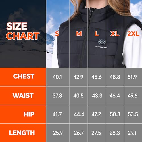 SNOW LEOPARD Women’s Heated Vest with Battery Pack Included 7.4V / 16000mAh, Lightweight Electric Vest4