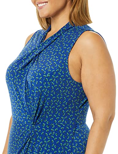 Image of Amazon Essentials Women's Sleeveless Faux Wrap Dress with Crossover Twist Neck
