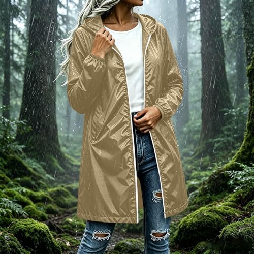 Chaqueta de agua ligera con capa exterior a prueba de viento para mujer 2