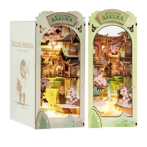 Rolife Book Nook Kit Casa Verde 3D Puzzle Maquetas Para Adultos Para Construir Idea De Regalo Para Profesores,Amantes De Los Libros