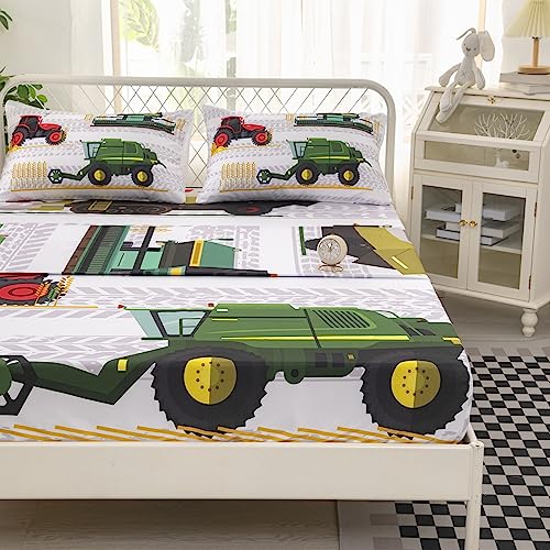 Drap-housse pour pelleteuses et tracteur, le cadeau de lit idéal garçon - 4