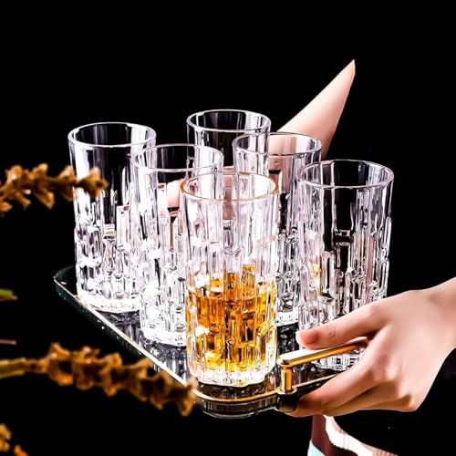 Image of bellemax 270 ML Juice Glass, Premium Crystal Clear Drinking Water Glasses, Long Drink Tumblers for Juice, Soft Drinks, Cocktails, Mocktails & Daily Use (Set of 6)