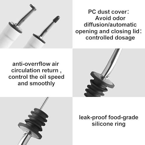 Miniatura 3 de Sweejar Botella dispensadora de aceite de oliva de cerámica, juego de dispensador de aceite y vinagre de 9 onzas con boquilla, adecuado para