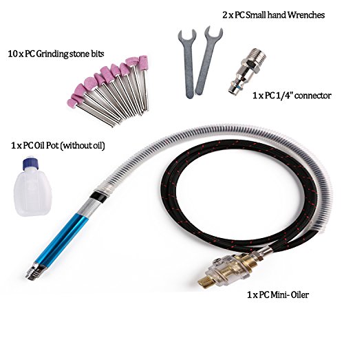 Valianto 1/8" (3Mm) Air Micro Grinder, Pneumatic Pencil Die Grinder, 58000 Rpm Free Speed #TOP2