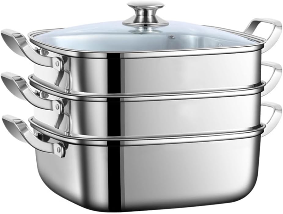 Generic Square Steamer Household Stainless Steel Thickened Drawer Multi-function Gas Induction Cooker Universal