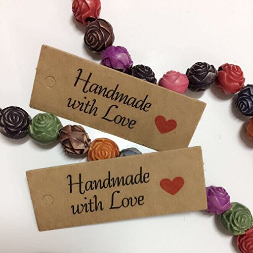 Étiquettes rondes Fait main avec AMOUR - Étiquettes et chèques