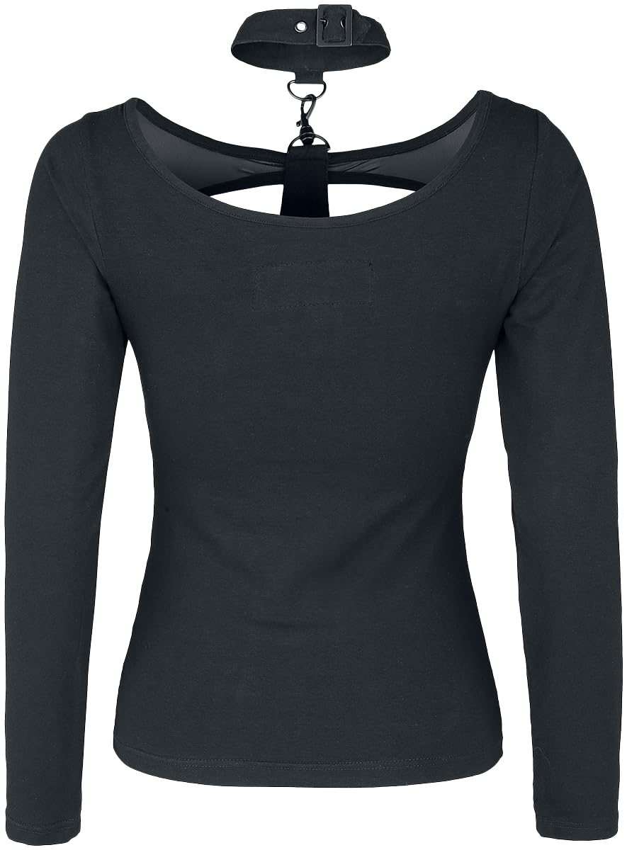 Chemical Black Moira Top Donna Maglia Maniche Lunghe Nero XL 95% Cotone, 5% elasthane Slim Fit