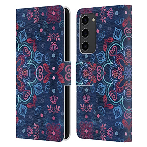 Étui portefeuille en cuir Samsung S23+ 5G antichoc housse protection rigide Mandala