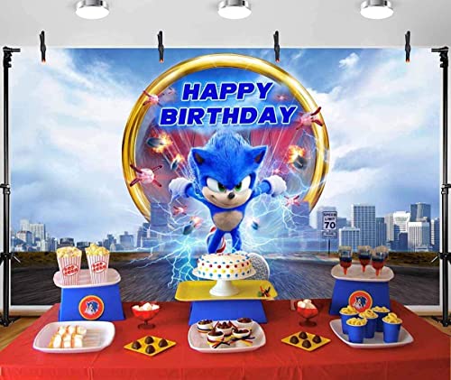 Gardenia backdrop Cartoon Sonic Birthday Themed Supplies Photo Photography Background 5x3ft Baby Shower Photo Booth Studio