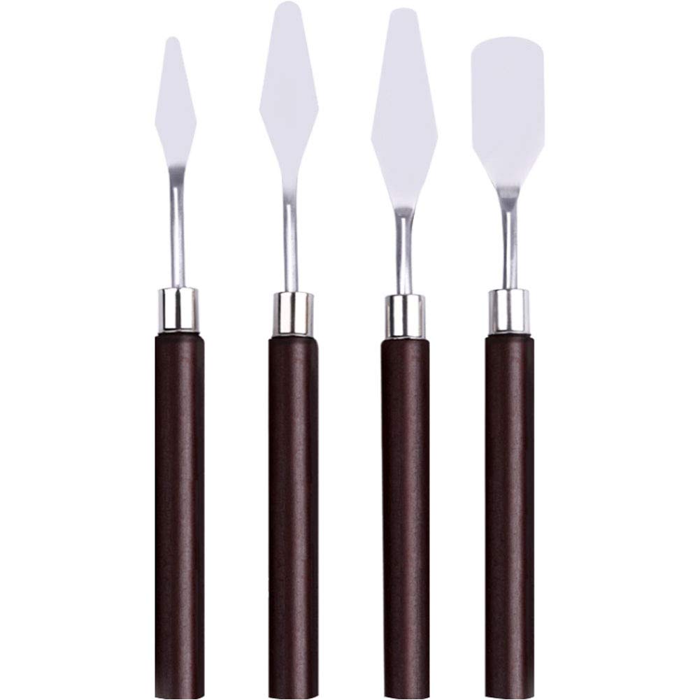 Holzmeißel, 4-teiliges Malmesser-Set, Flexibles Malmesser-Set aus Edelstahl und Holz, sehr geeignet for Künstler, die Farben mischen