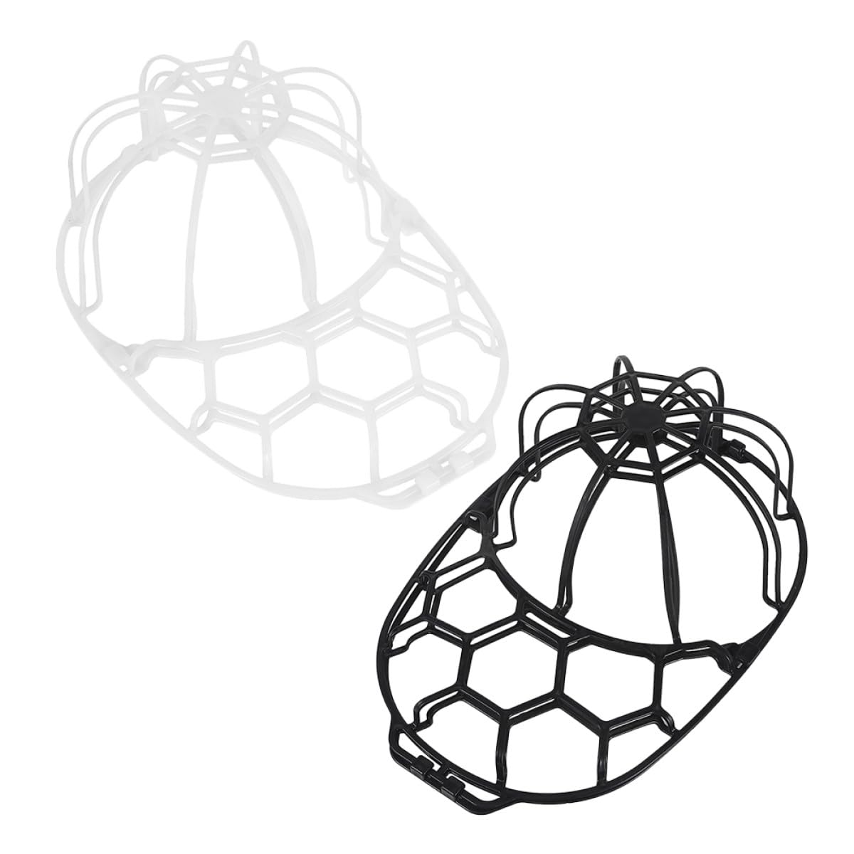 Supporto per Cappelli da Baseball in Plastica Bianca, Gabbia Protettiva per Lavaggio Facile e Comodo, Set da 2 Pezzi per Pulizia e Conservazione Sicura del Berretto