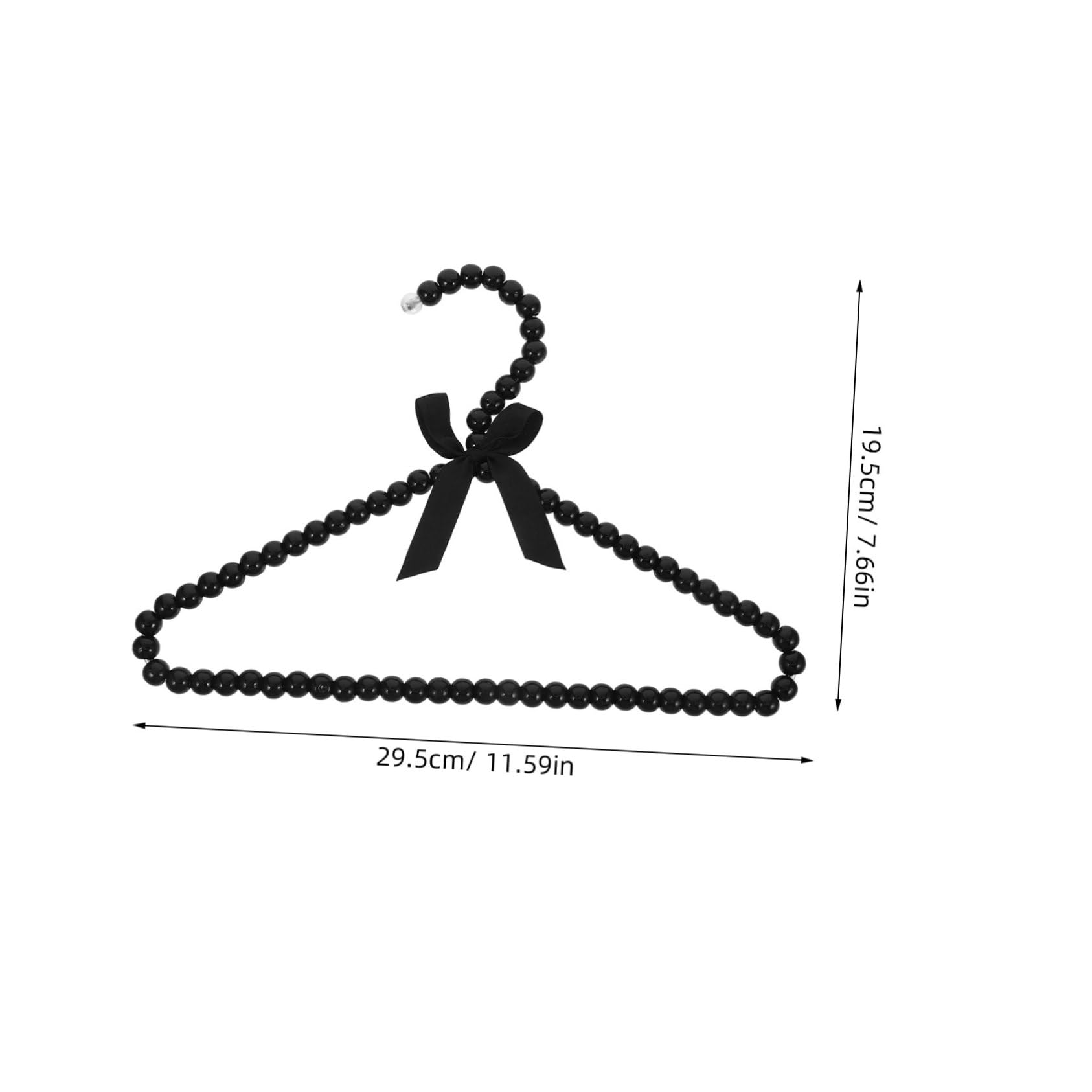 MUCKLILY 12pcs Pearl Beaded Small Clothes Hangers with Charming Bow Design Elegant Decorative Garment Hangers for Pet Apparel Black Color
