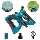 Diferentes Modos de Riego - Este aspersor de césped está equipado con 2 boquillas diferentes para que puedas cambiar diferentes tipos de modo de aspersor. Puede reemplazar diferentes boquillas en cualquier momento dependiendo de sus necesidades de riego.