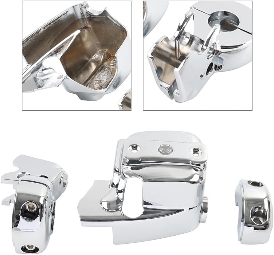 Cnkaka036 1 Set Bar Ends Handlebar Control Dress-Up Cover Aluminum Alloy Chrome For Harley Dynas equipped with Single Disc Front Brakes 1996-2017