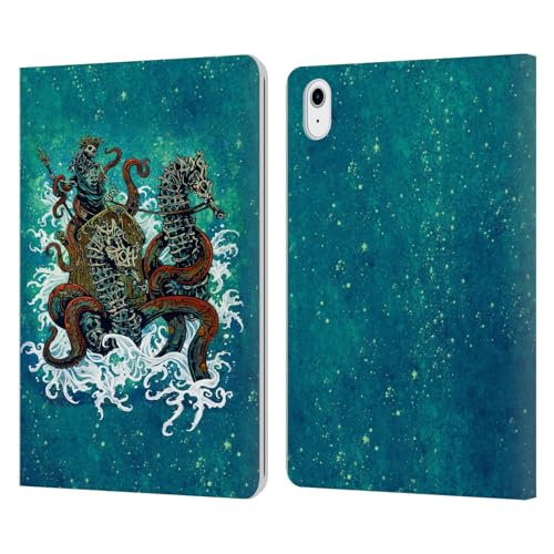Coque en cuir Apple iPad Air 2020/2022 David Lozeau Neptune Nautique Grunge Squelette Head Case Designs