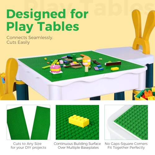 Image of Classic Baseplates Building Plates-10 inch x 10 inch Building Boards,100% Compatible with All Major Brands and Activity Table, Creative Platforms Mats for Toy Bricks (Green-10, 10 Pack)