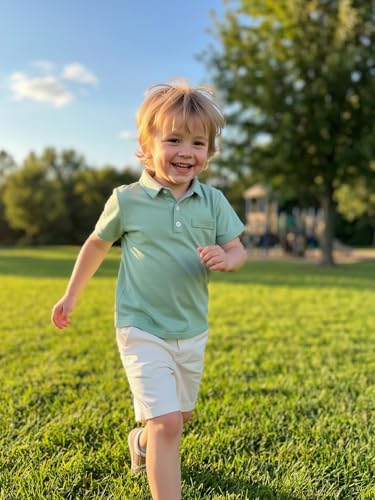 Image of Volunboy Baby Boy Summer Clothes Short Sleeve Polo Shirts Shorts Set Pique Beach Outfits